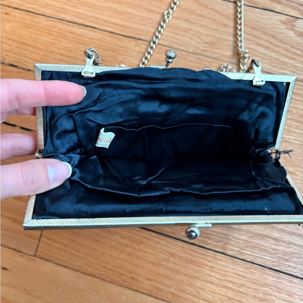 Vintage Black Beaded Evening Clutch and Shoulder Purse - Picture 6 of 6